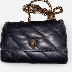 Kurt Geiger Black and Gold Quilted Crossbody Bag